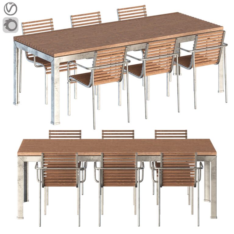 Extempore table and chair (331608) 3D model - Download 3D model ...