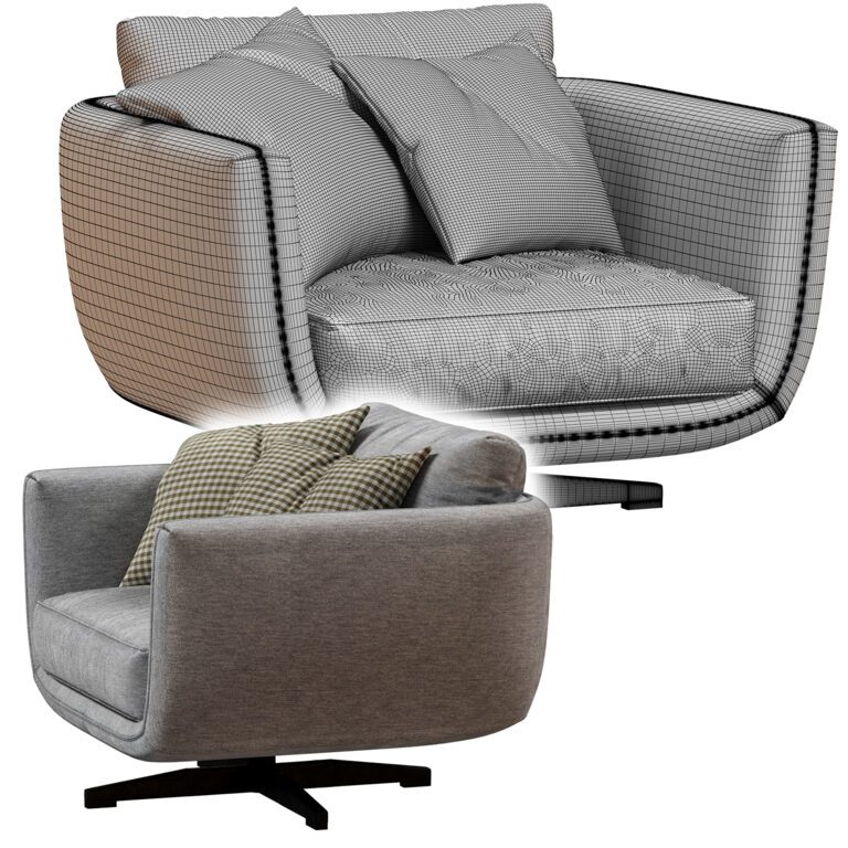 Кресло Dema Modulny Divan Slim (333302) 3D модель - Скачать 3D модель ...