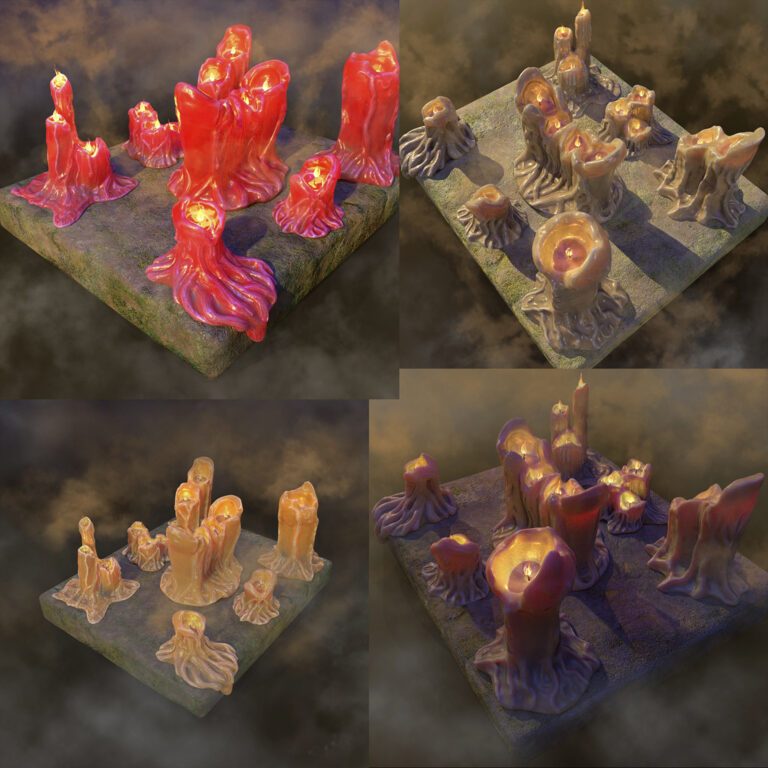 Set of candles (333615), 3d model 1