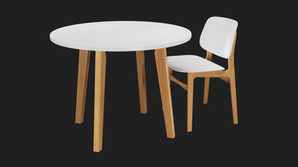 Table with chair (335556), 3d model 1