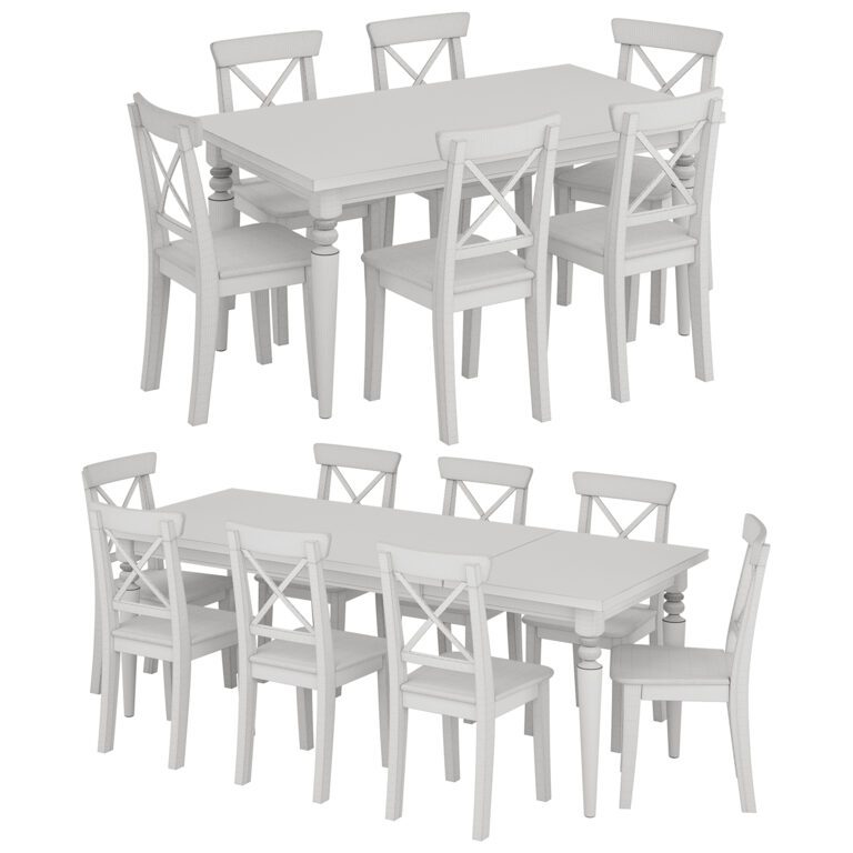 Ikea Table and Chair ( Ingolf, Ingatorp ) (335853) 3D model