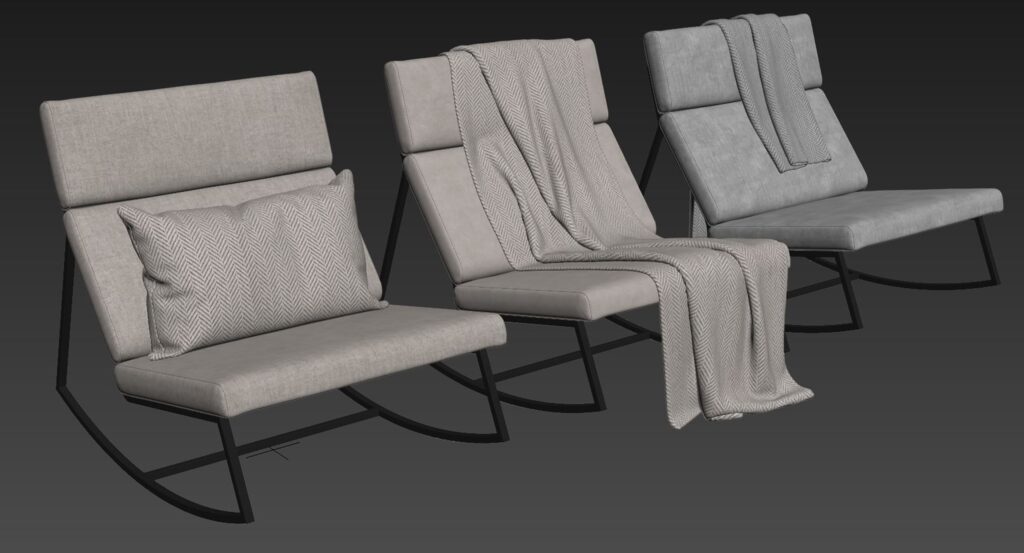GT Rocker Chair By Gus Modern (336985) 3D model - Download 3D model GT ...