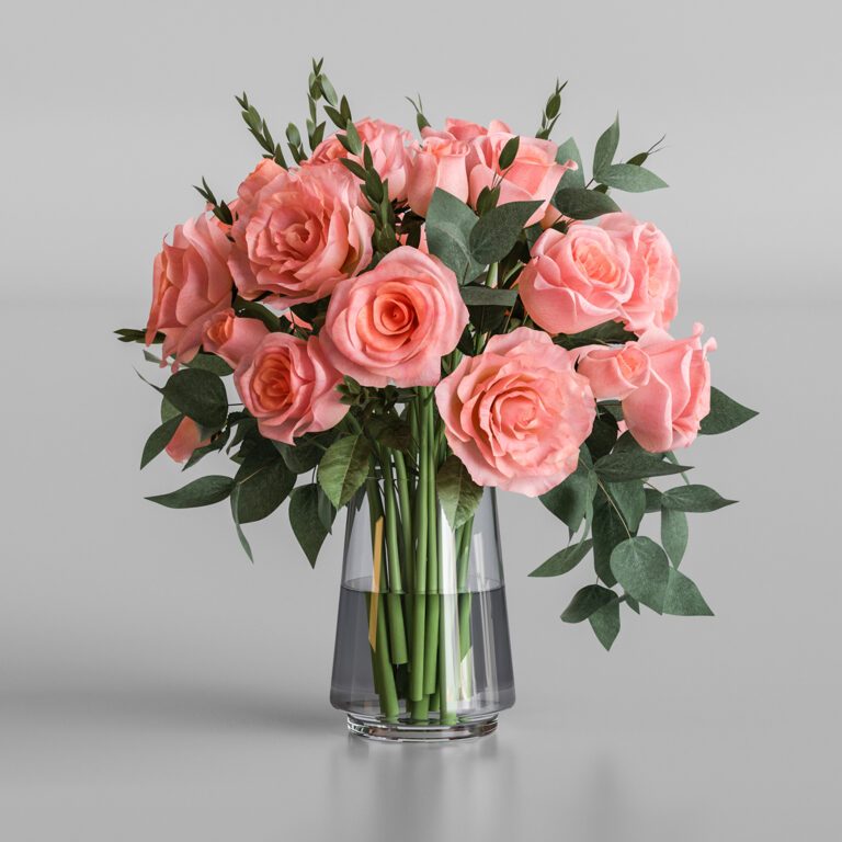 White and Orange Roses (337097) 3D model - Download 3D model White and ...