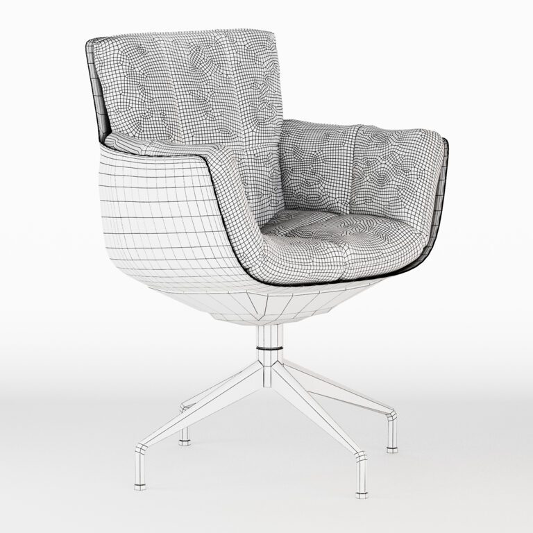 Husk B&B Italia Chair On Trestle (338675) 3D model - Download 3D model ...