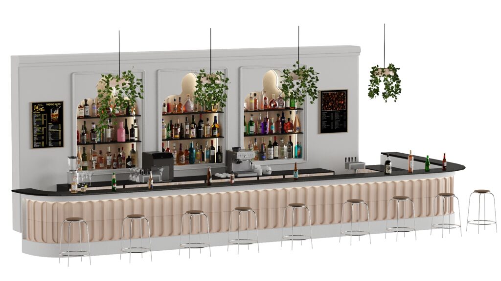 Bar 12 Hotle Bar (110 Bottles + Bar Objects) (338873) 3D model ...