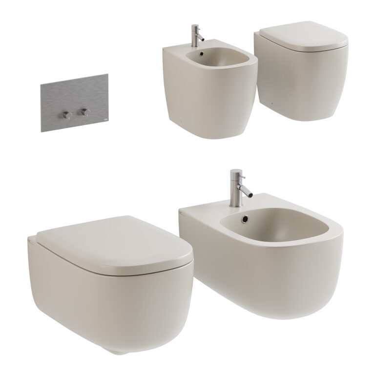 Toilet and bidet NIC design Ovvio + CEA (339138) 3D model - Download 3D ...
