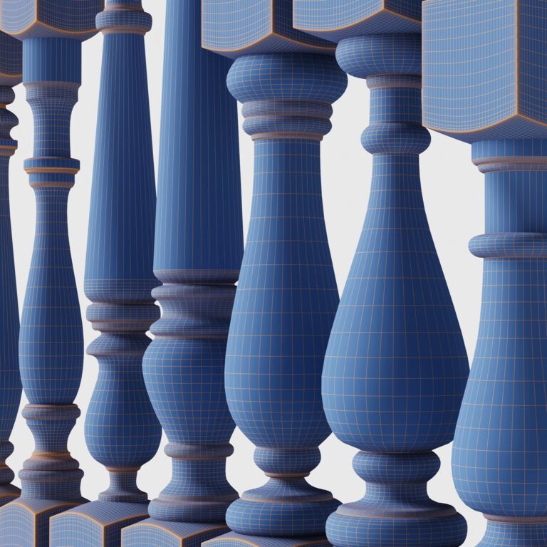 Baluster Railing Texture Baluster and railing fence of stairs pack 01 (342276) 3D model ...