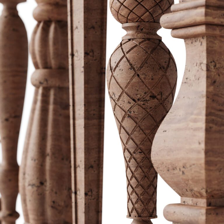 Baluster Railing Texture Baluster and railing fence of stairs pack 02 (342278) 3D model ...
