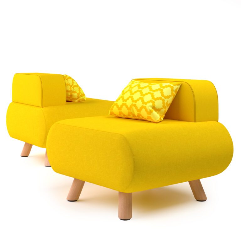 Modern Yellow Accent Chair (344076) 3D model - Download 3D model Modern ...