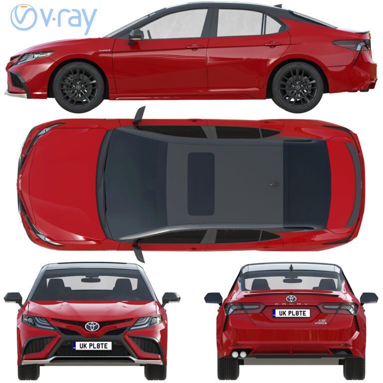 Toyota Camry XSE Гібрид (344213) 3D-модель - Завантажте 3D-модель ...