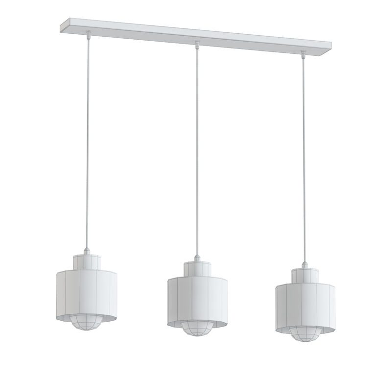 Lineare Pendelleuchte 3 flammig Chandelier (344255) 3D model - Download ...