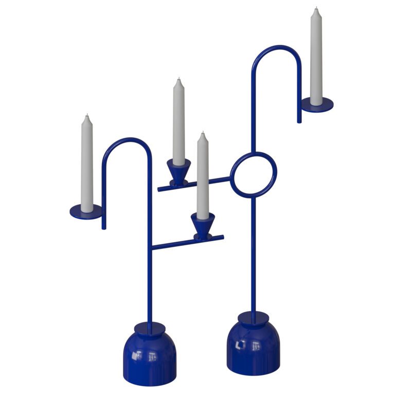 Blue Candleholders (344343) 3D model - Download 3D model Blue ...