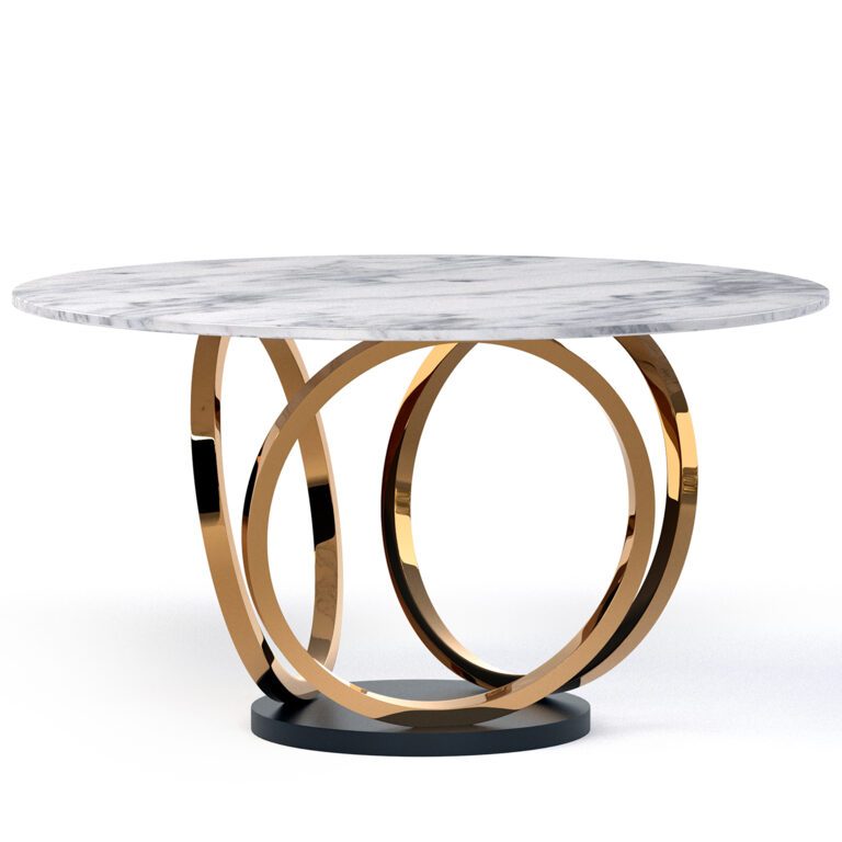 Modern faux marble round dining table (345003) 3D model - Download 3D ...