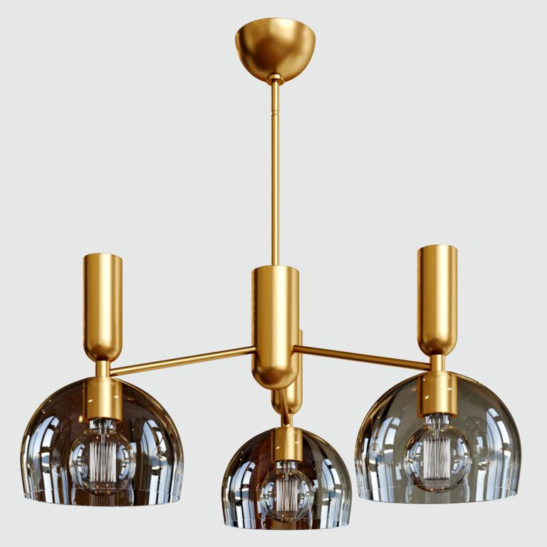 Brushed gold chandelier  (346460), 3d model 1