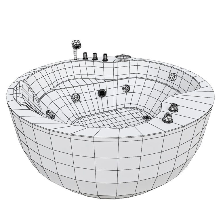 Bathtub 3D models - Whirlpool bath system: with hydromassage | 3d-baza.com