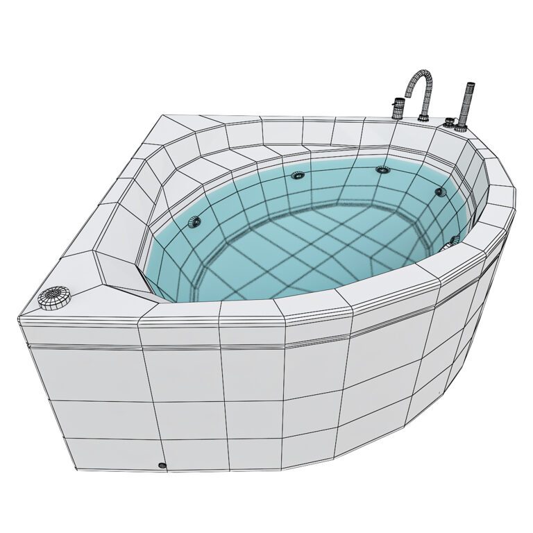 Bathtub 3D models - Whirlpool bath system: with hydromassage | 3d-baza.com