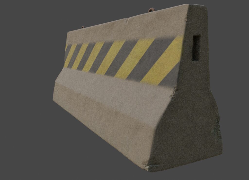 Бетонний бар'єр (347052), 3d модель 1