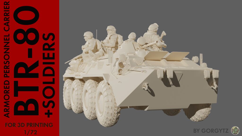 Free Armored personnel carrier BTR-80 (347345), 3d model 1