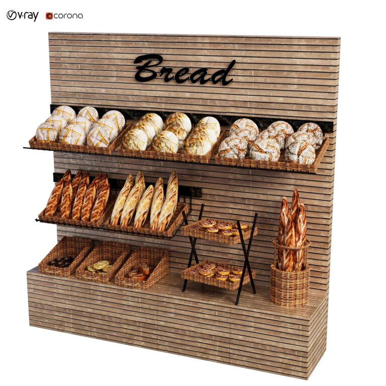 Bread Showcase Layout Bread showcase (347813) 3D model - Download 3D model Bread showcase ...