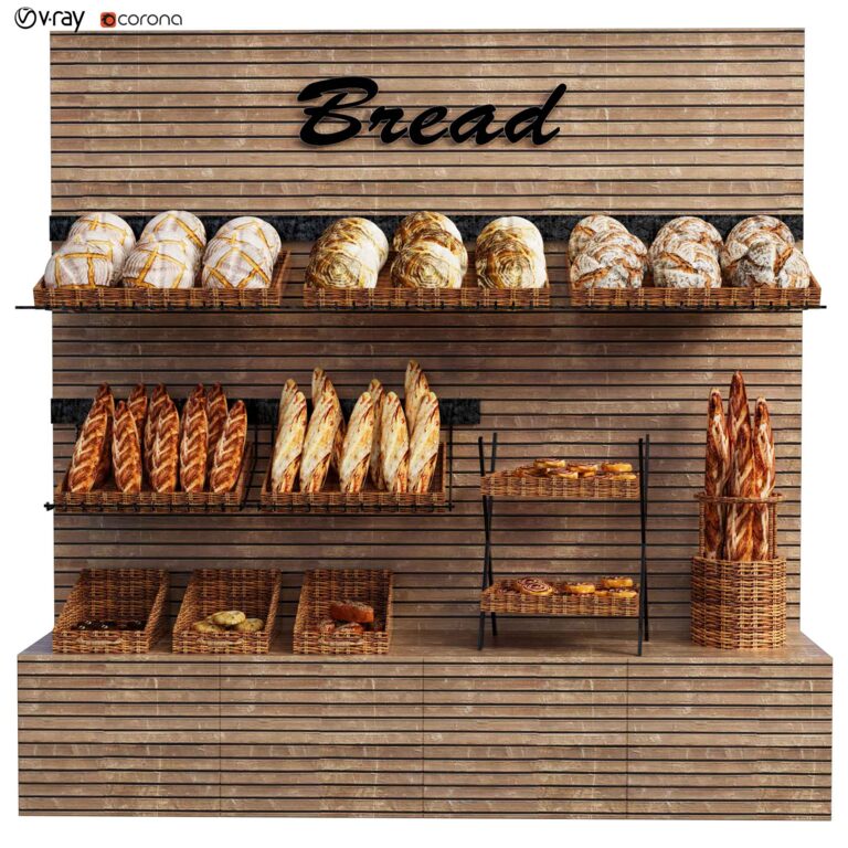 Bread Showcase Layout Bread showcase (347813) 3D model - Download 3D model Bread showcase ...