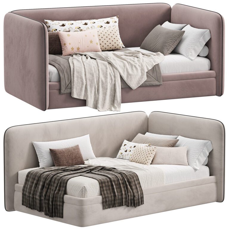 Single bed with box Bert Artsit beige (348068) 3D model - Download 3D ...