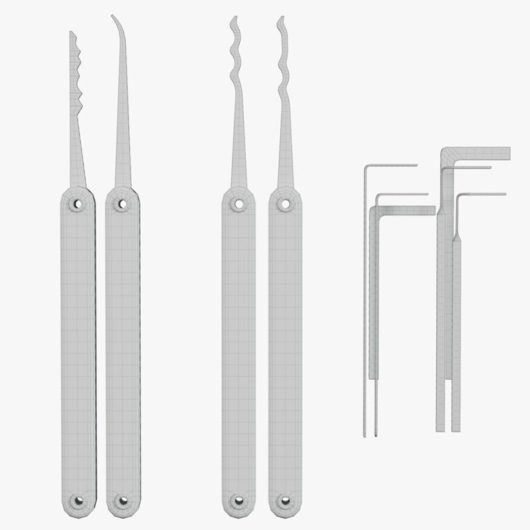 Lockpick Design Lockpicks (set) (348234) 3D model - Download 3D model Lockpicks (set ...