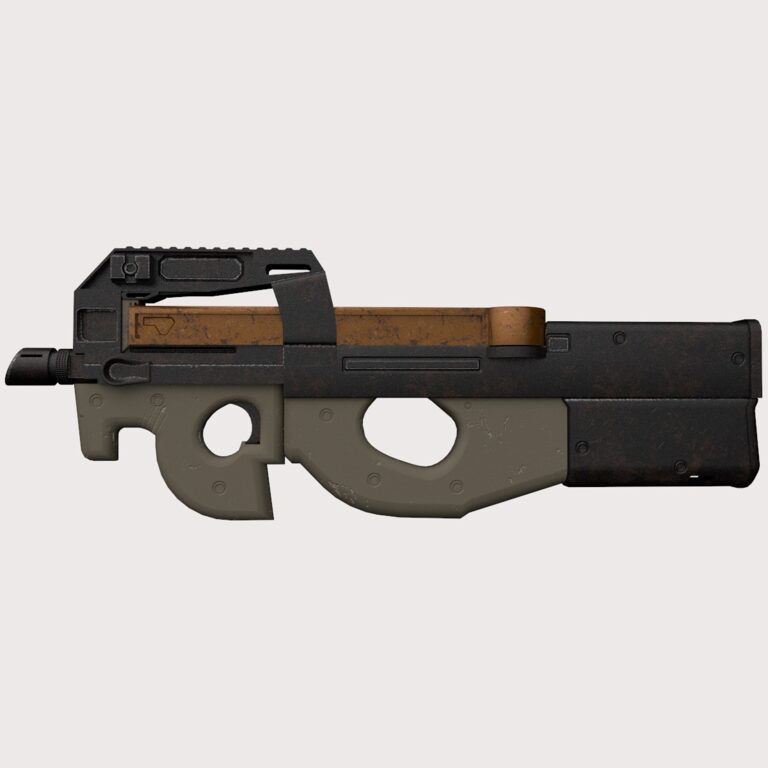 P90 Coloring FN P90 beige color assault rifle (350235) 3D model - Download 3D model ...