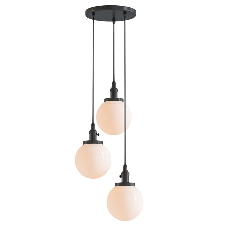 Cluster 3 Vintage Industrial Ceiling Pendant chandelier (350862), 3d model 1