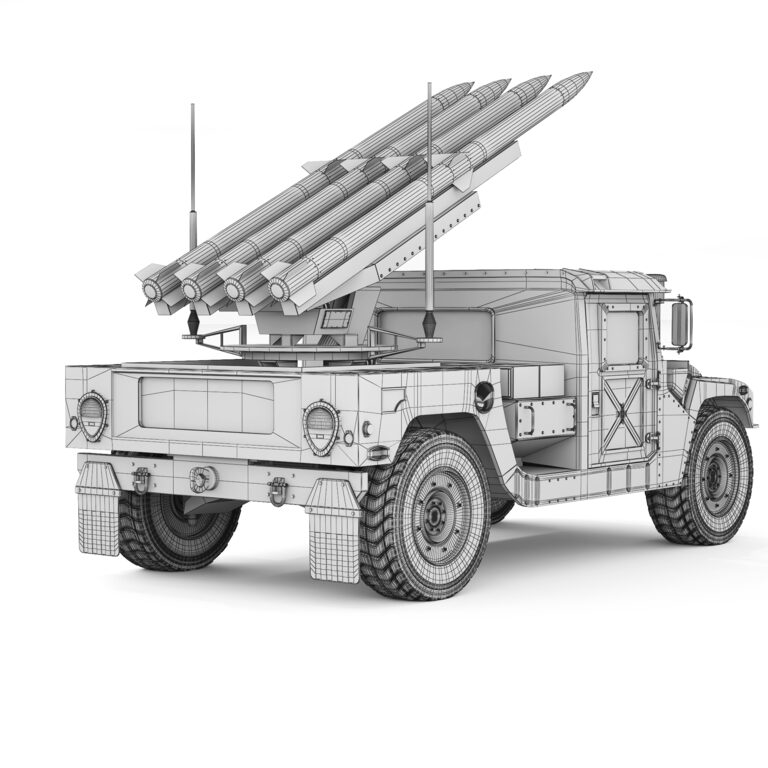 HMMWV M1097A2 CLAWS AMRAAM 2008 (351534) 3D model - Download 3D model ...