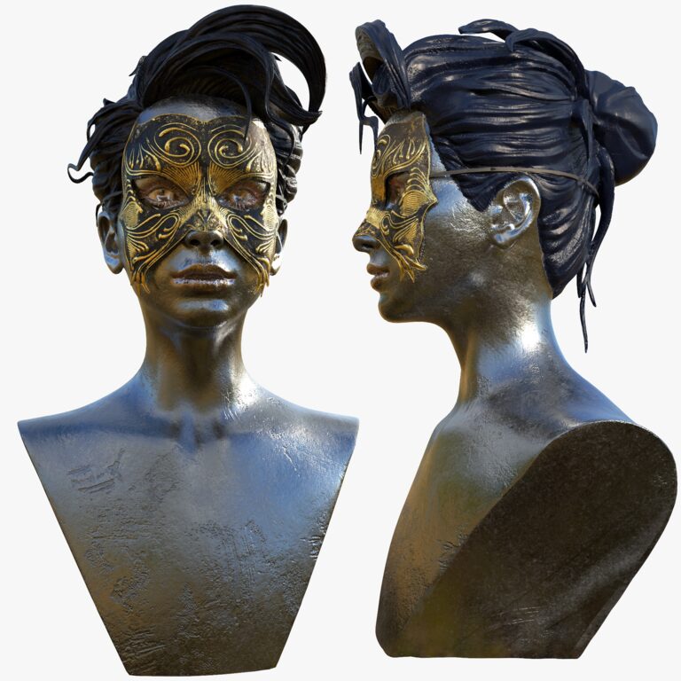 Masked girl (353226), 3d model 1