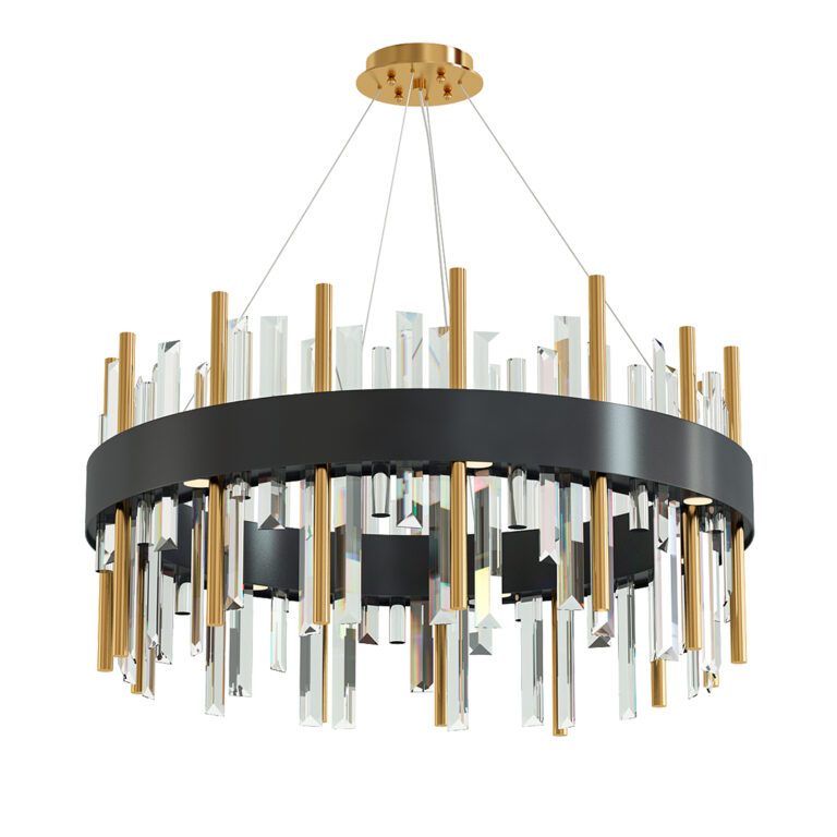 Chandelier Gold Чорний кристал (353515), 3d модель 1