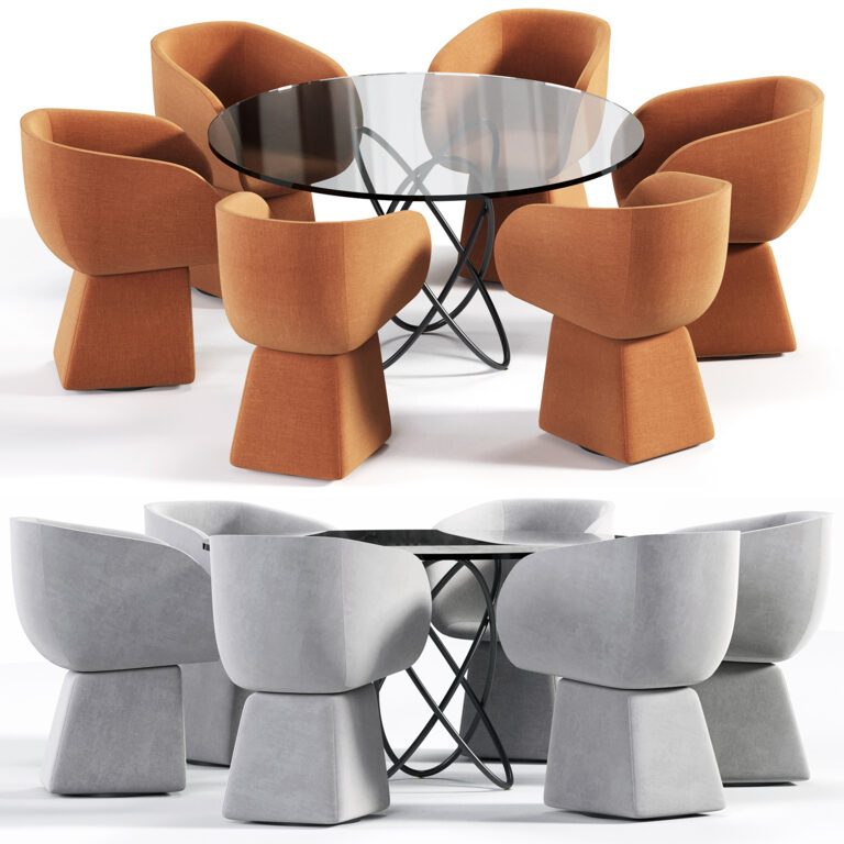 Armada chair and Molekular Black table (353803), 3d model 1