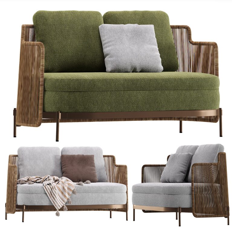 Tape Cord Sofa Outdoor by Minotti (353916) 3D model - Download 3D model ...