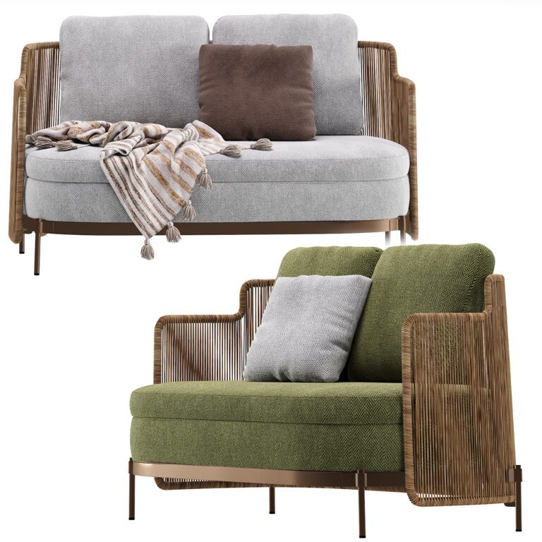 Tape Cord Sofa Outdoor by Minotti (353916) 3D model - Download 3D model ...