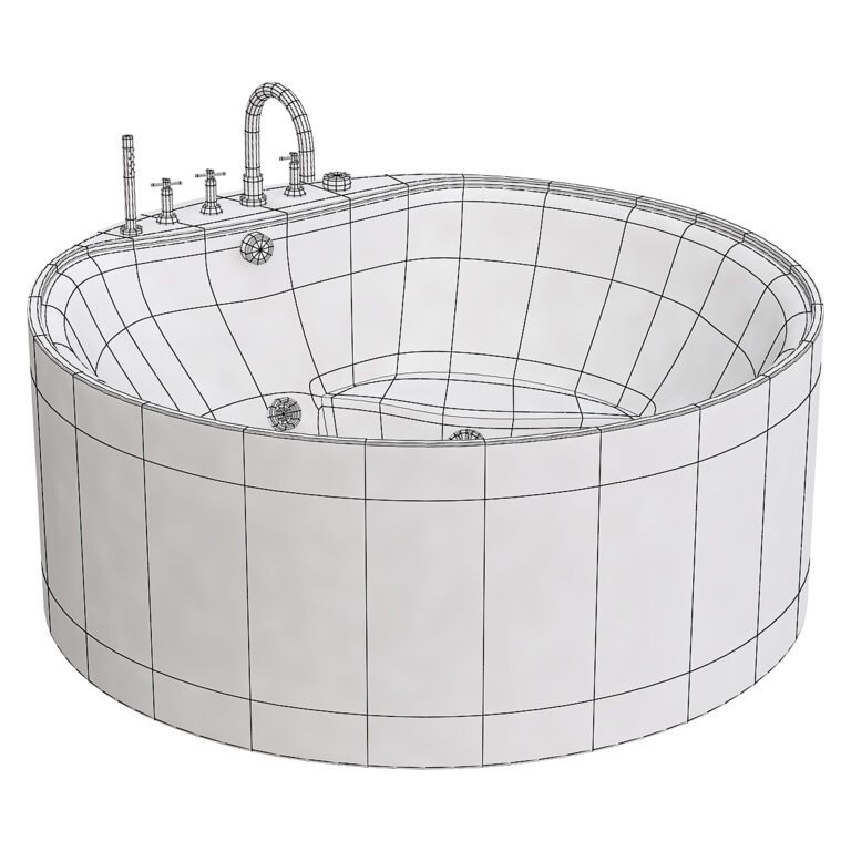 Bathtub 3D models - Whirlpool bath system: with hydromassage | 3d-baza.com