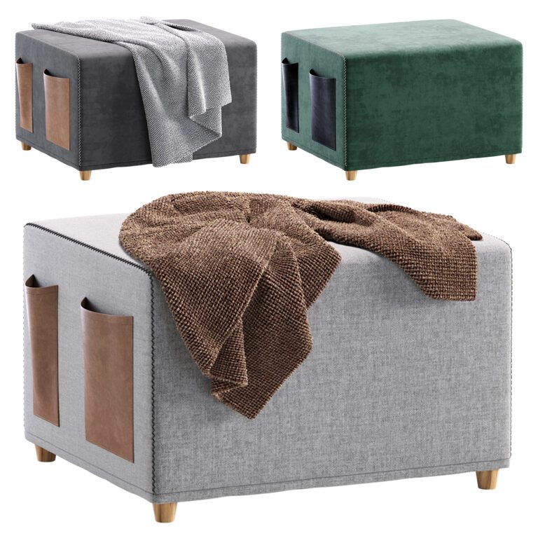 Приліжковий пуф Inmyroom La Forma Grey Kos (356284), 3d модель 1