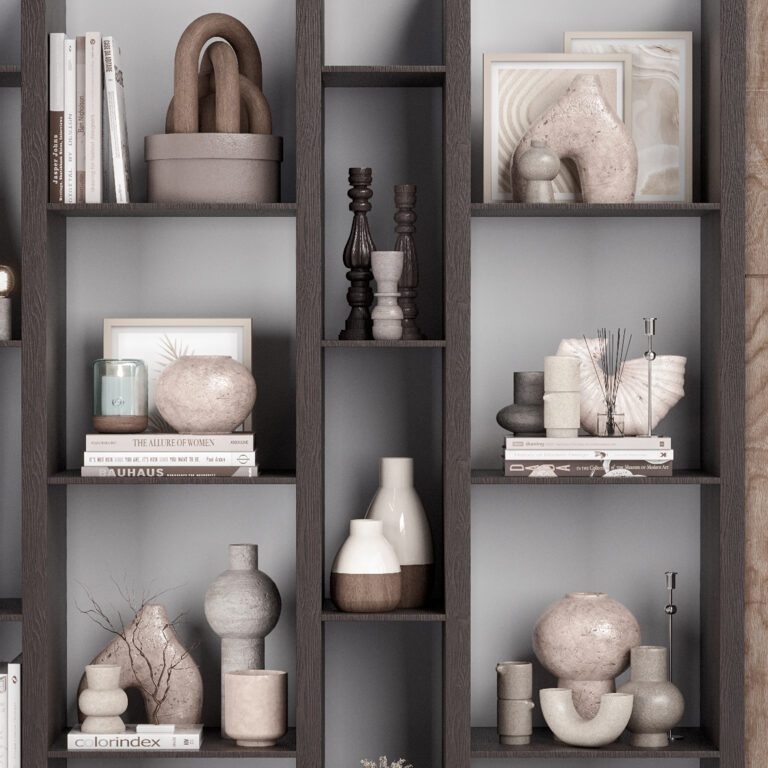 Rack - Shelf with decor 08 (357231) 3D model - Download 3D model Rack ...