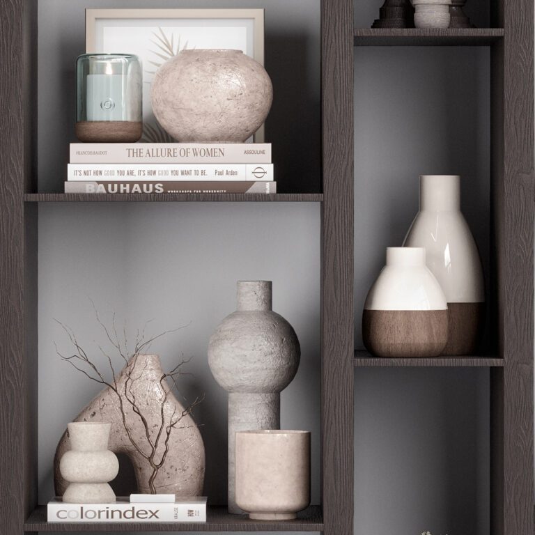 Rack - Shelf with decor 08 (357231) 3D model - Download 3D model Rack ...