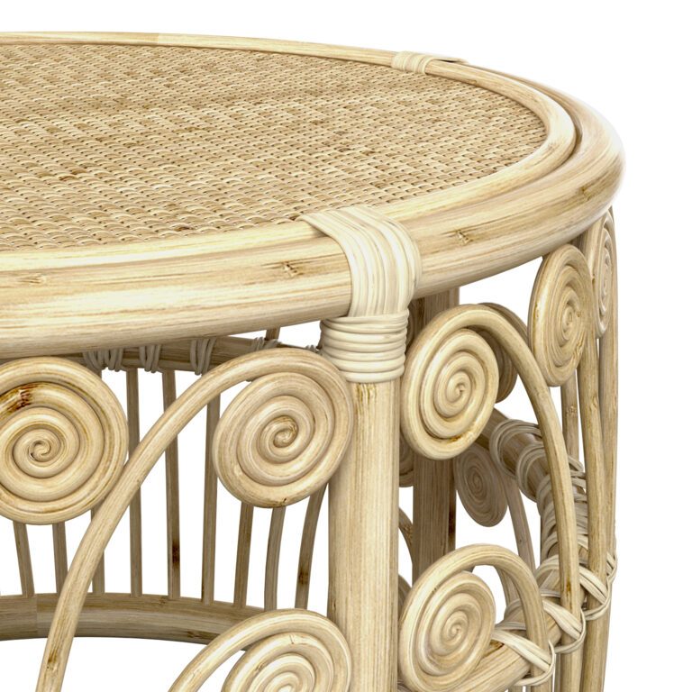 Bamboo Round Table With Rattan Tabletop (357507) 3D model - Download 3D ...