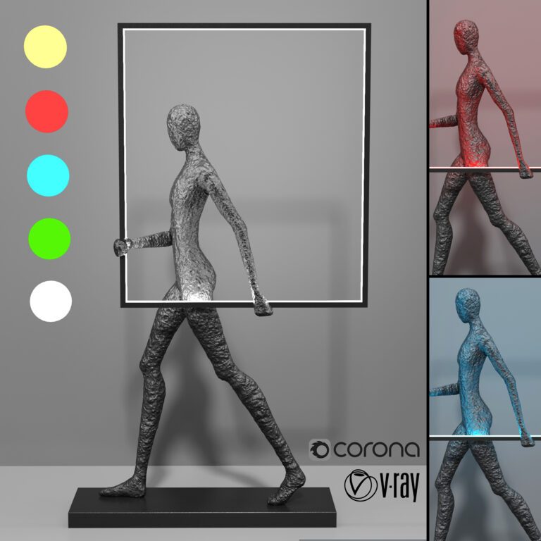 Figure Table Lamp (358224), 3d model 1