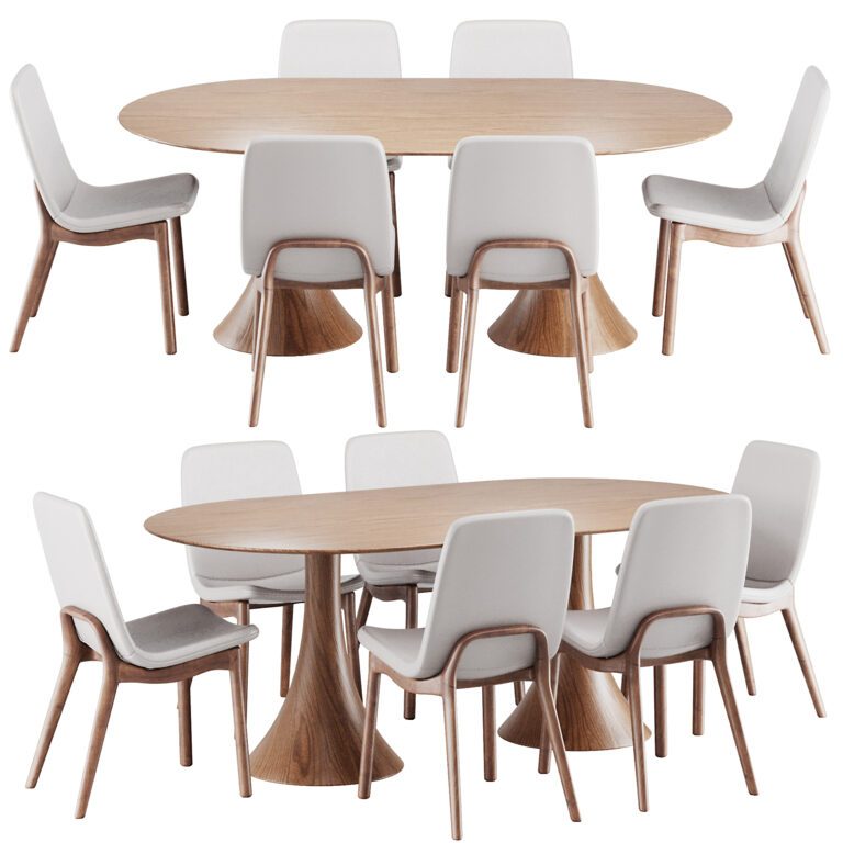 Dinning chair and table set 2 (358694), 3d model 1
