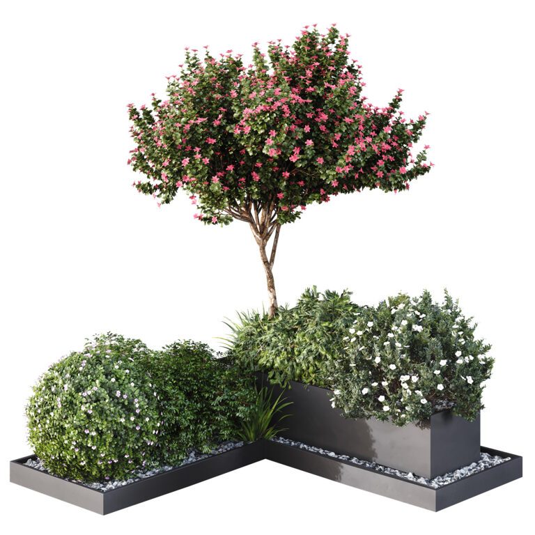 HQ Tree and bush garden box outdoor VOL 06 (359130) 3D model - Download ...