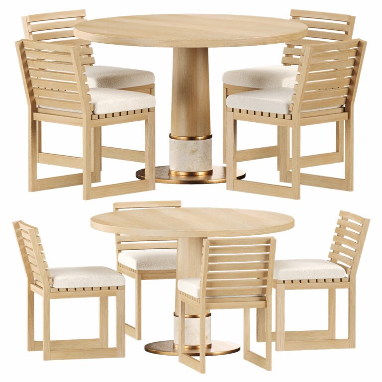 Dining set of table and chairs (359242), 3d model 1