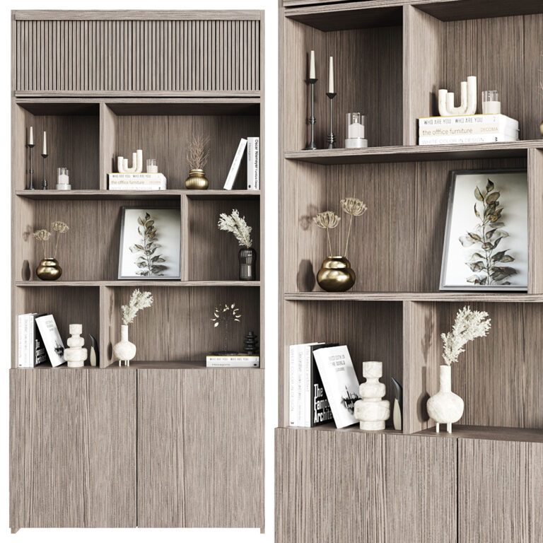 Rack with decor on shelves (359770) 3D model - Download 3D model Rack ...