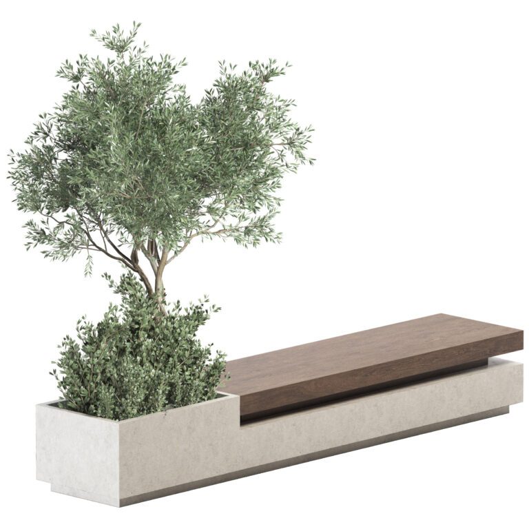 Urban bench and tree 04 (359846) 3D model - Download 3D model Urban ...