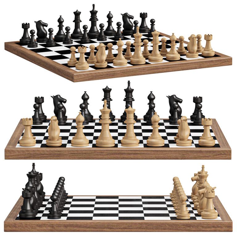 Wooden Chess (361079), 3d model 1