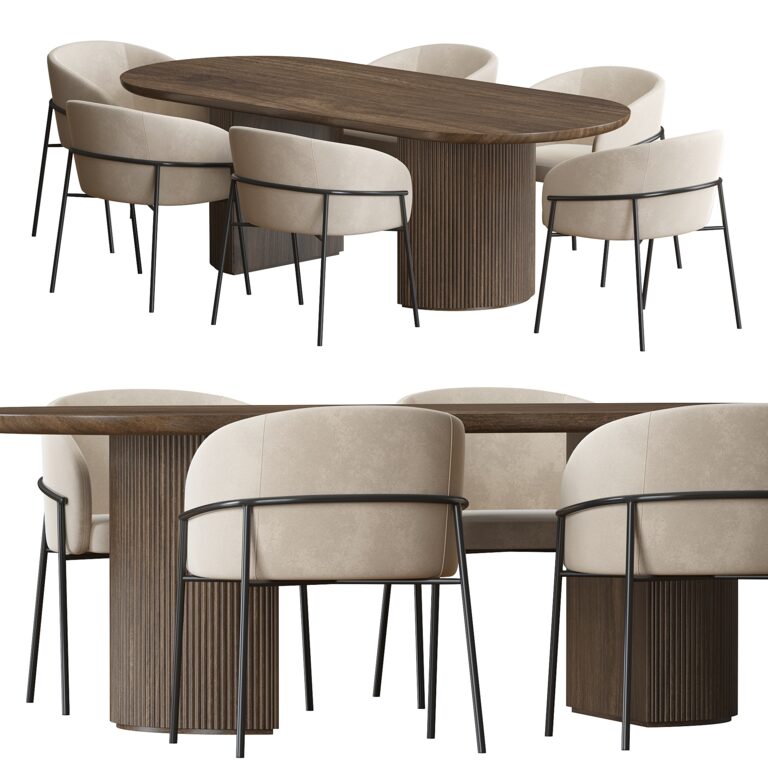 Rimo chair and Moon table (362431), 3d model 1