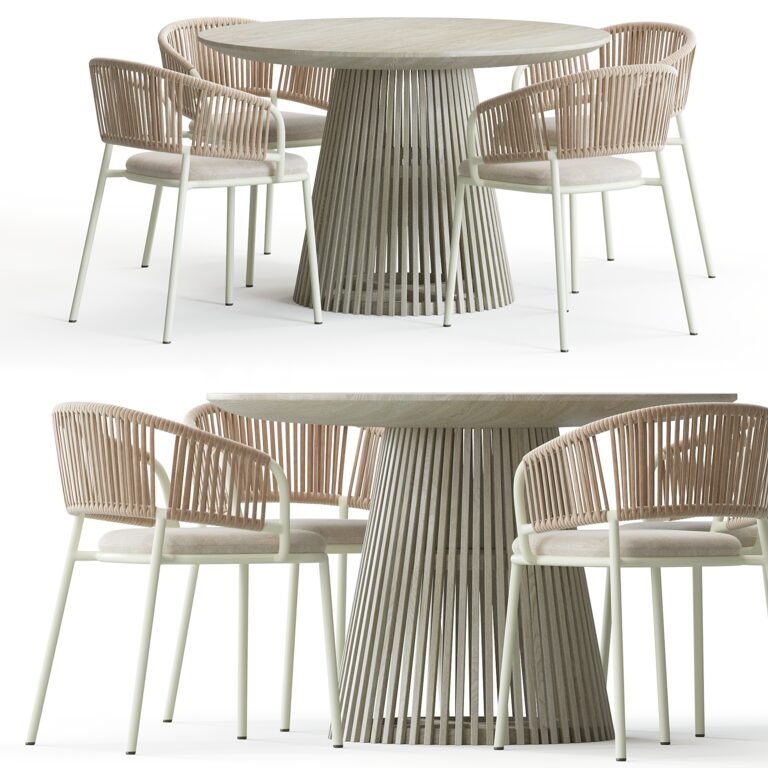Mate Outdoor dining chair and Jeanette round table (362562), 3d model 1