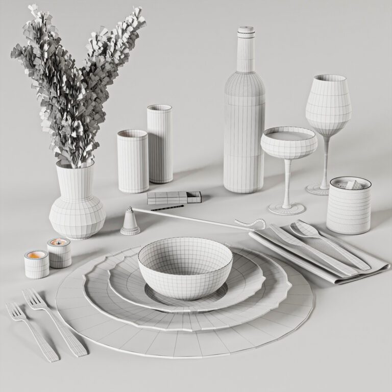 Table setting (362843) 3D model - Download 3D model Table setting ...