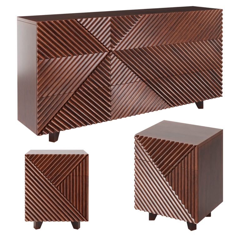 Rosanna Ceravolo Chest of Drawer and Bedside Table (363411), 3d model 1